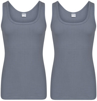 Beeren Set van 4x stuks Beeren heren hemd/singlet donker grijs 100% katoen, maat: 2XL