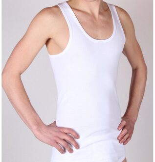 Beeren Set van 4x stuks beeren heren hemd/singlet wit 100% katoen - Herenondergoed hemden, maat: L