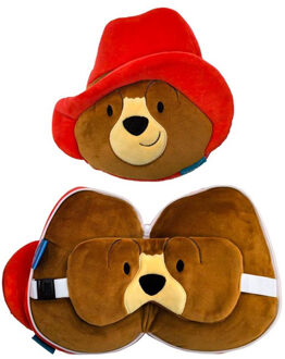 Beertje Paddington knuffel/reiskussen/slaapmasker - 2-in-1 set - voor kinderen