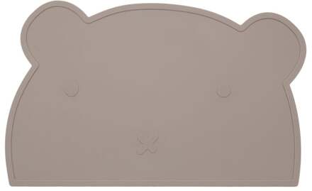 Beertje Serie - Siliconen Placemat - Beer Ontwerp - BPA-Vrij - Taupe Taupe / Grijs