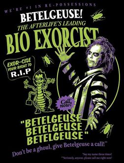 Beetlejuice Bio Exorcist Unisex T-Shirt - Black - L Zwart