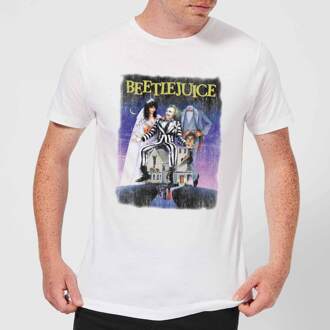 Beetlejuice Distressed Poster T-Shirt - White - M Wit