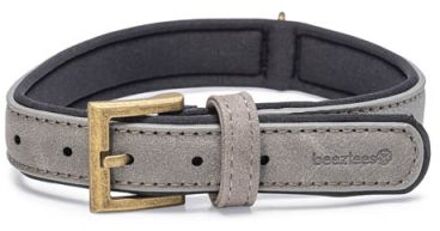 Beeztees Balacron - Halsband Hond - Grijs - Kunstleer - Small - 31-39 cm
