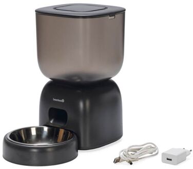 Beeztees Chris - Automatische voerbak - 3 liter - 32x32,7x8,7 cm - Antraciet