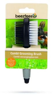 Beeztees Combi - Verzorgingsborstel - 14 cm - Zwart/grijs