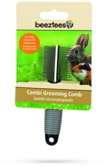 Beeztees Combi - Verzorgingskam - 12 cm - Zwart/grijs