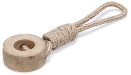 Beeztees Dirk - Flostouw - Koffiehout - Hondenspeelgoed - Hout|Wit - Medium