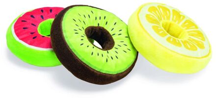 Beeztees Donut Citroen - Knuffel - Hondenspeeltje - Assorti - 12x12x5 cm - 1 stuk