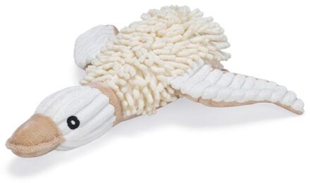 Beeztees Eco Eend Jago - Knuffel - Hondenspeelgoed - Beige - 33x33x9 cm