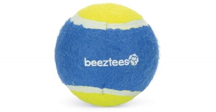 Beeztees fetch tennis ball - hondenspeelgoed - blauw/geel - 10 cm