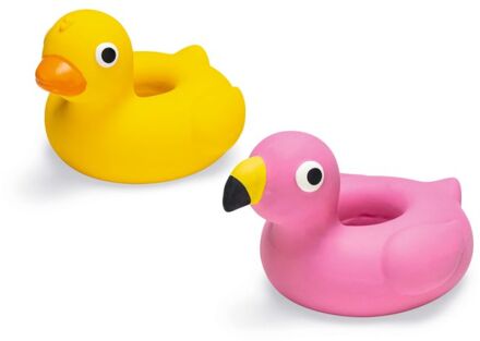 Beeztees flamingo/bad eend - Hondenspeelgoed - Geel - 14x12x10 cm