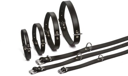 Beeztees Halsband Hond - Leer - Zwart - 43-52 cm x 20 mm