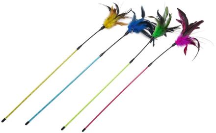 Beeztees Hengel Gekleurde veren - Kattenspeeltje - Assorti