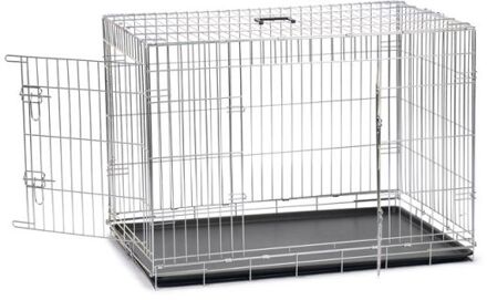 Beeztees Hondenbench - Zilver - 107x70x76 cm - Extra groot