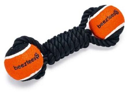 Beeztees Jef Flostouw met bal - Apporteren - Hondenspeelgoed - Zwart - 22x7x6,3 cm