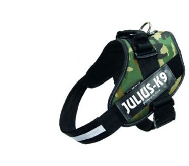 Beeztees JULIUS K9 krachtharnas IDC 2-L-XL: 71-96 cm - 50 mm - Camouflage - voor hond Groen