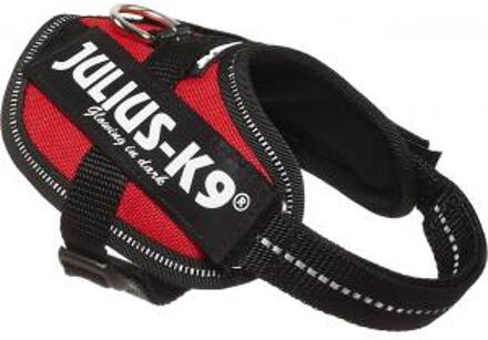 Beeztees JULIUS K9 Power IDC babyharnas 2-XS-S: 33-45 cm - 18 mm - rood - voor hond