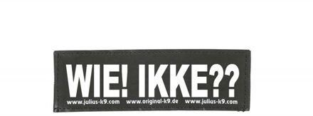 Beeztees Julius K9 Wie! Ikke?? - Halsbandlabel Hond - Zwart Wit - Nylon - baby 1 & maat 0 - 11 X 3 CM