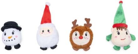 Beeztees Kerstfiguren - Knuffel - Hondenspeelgoed - Multi - 9x7x5 cm - 1 stuk