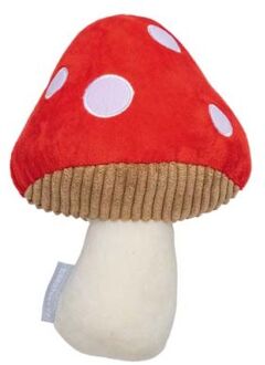 Beeztees Paddenstoel Toad - Knuffel - Hondenspeelgoed - Rood - 20x15x14 cm