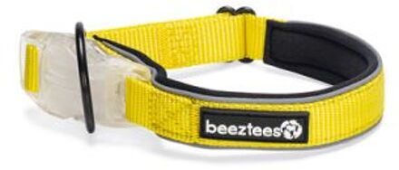 Beeztees Parinca - Lichtende Halsband - Hond - Geel - Nylon - M - 35-40x2 cm