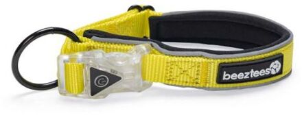 Beeztees Parinca Premium LED - Lichtgevende halsband Hond - Geel - Nylon - 30-35x2,0 cm