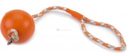 Beeztees Rubber Bal+Koord Oranje 30cm