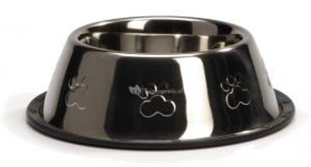 Beeztees RVS eet of drinkbakje antislip Met voetopdruk - Cocker Spaniel model - Glanzend
