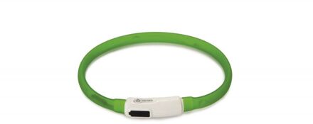 Beeztees Safety Gear halsband met USB aansluiting Dogini groen 35 cm x 10 mm