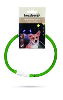 Beeztees Safety gear siliconen veiligheidshalsband Dogini met USB groen