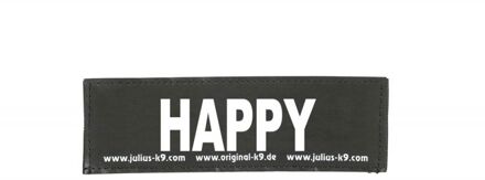 Beeztees Tekstlabel voor powerharnas– Happy-  groot 5 x 16 cm.