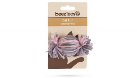 Beeztees Toffee Bal Toffy Wol - Kattenspeeltje - Grijs Roze - 10 x 5 x 5 cm - 1 g