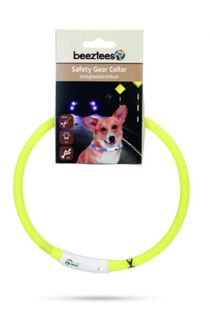 Beeztees Veiligheidshalsband met USB Geel max 70cm