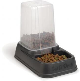 Beeztees Voer- en Waterautomaat - Antraciet - 33,5 x 20 x 27 cm