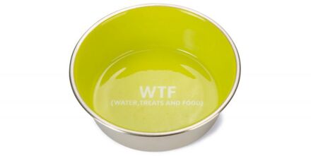 Beeztees WTF RVS - Voer en drinkbak - 16 cm - Groen