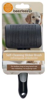 Beeztees Zelfreinigende slicker hondenborstel - 18x8,5x6,5cm - Zwart
