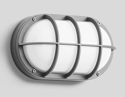 Bega 22835 LED buiten wandlamp E27 30x18cm zilver zilver, opaalwit