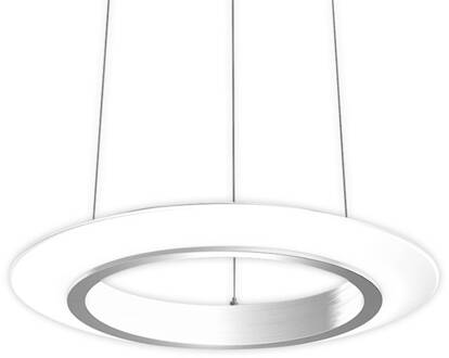 Bega RZB Ring of Fire hanglamp Ellipse DALI 50cm 840 aluminium, opaalwit gesatineerd