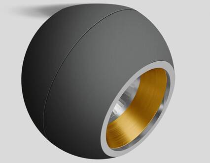 Bega Studio Line Spot asymmetrisch zwart/messing Ø14cm mat zwart, mat messing, chroom