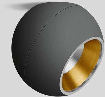 Bega Studio Line Spot asymmetrisch zwart/messing Ø19cm mat zwart, mat messing, chroom