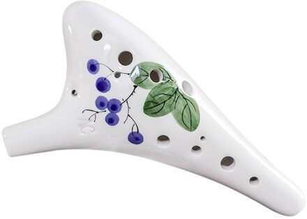Beginner 12 Gaten Ronde Kop Keramische Ocarina Alto C Handgeschilderde Muziekinstrument Voor Music Lover En Leerling Blueberry