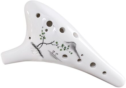 Beginner 12 Gaten Ronde Kop Keramische Ocarina Alto C Handgeschilderde Muziekinstrument Voor Music Lover En Leerling Landscape