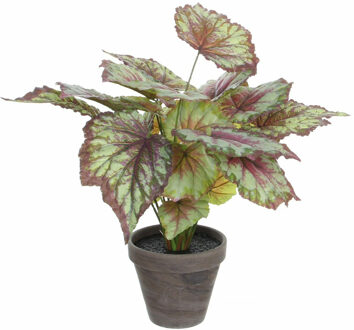 Begonia Kunstplant - H40 x Ø38 cm - Rood