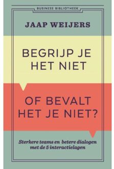 Begrijp Je Het Niet Of Bevalt Het Je Niet? - Business Bibliotheek - Jaap Weijers