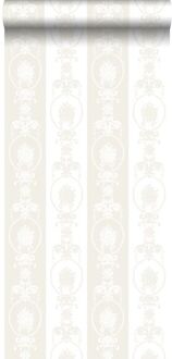 behang barokprint wit en zilver - 53 cm x 10,05 m - 136846 Grijs, Wit, Zilver