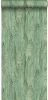 behang bladeren celadon groen - 0,53 x 10,05 m - 138986