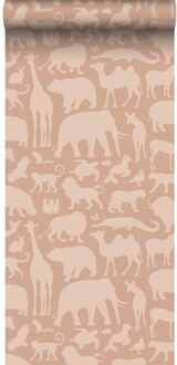 behang dieren terracotta - 0,53 x 10,05 m - 139356
