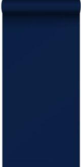 behang effen marine blauw - 53 cm x 10,05 m - 935206