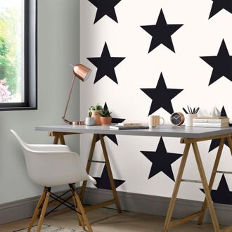 Behang Friends & Coffee Big Stars zwart en wit Multikleur