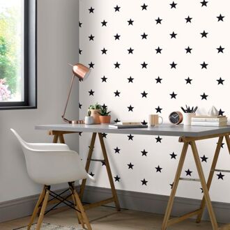 Behang Friends & Coffee Little Stars zwart en wit Multikleur